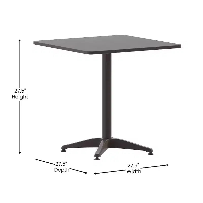 Ensemble table carrée d'intérieur/extérieur en aluminium Emma et Oliver 27,5'' avec 4 chaises à lattes
