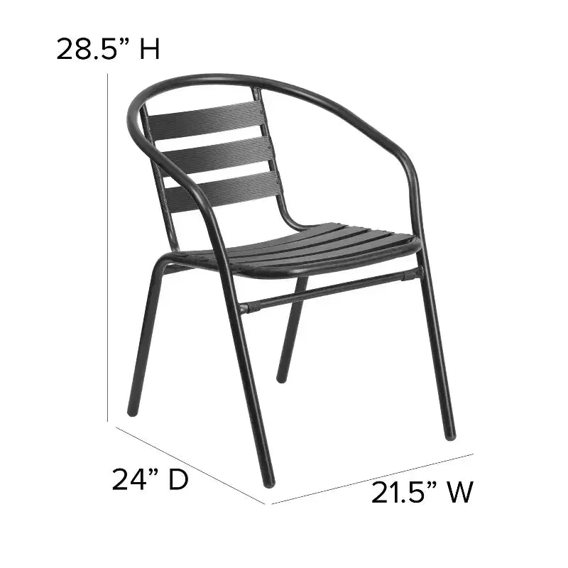 Ensemble table carrée d'intérieur/extérieur en aluminium Emma et Oliver 27,5'' avec 4 chaises à lattes