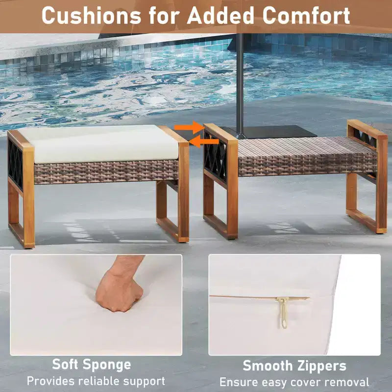 Costway 7 PCS Patio PE Wicker Furniture Set with Ottomans Cushions and Tables Chair Couch