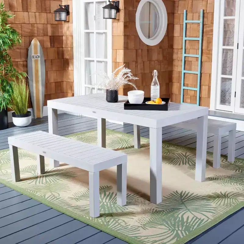 Ensemble 3 pièces Dario avec deux bancs - Intérieur/extérieur - PAT7029 - Safavieh