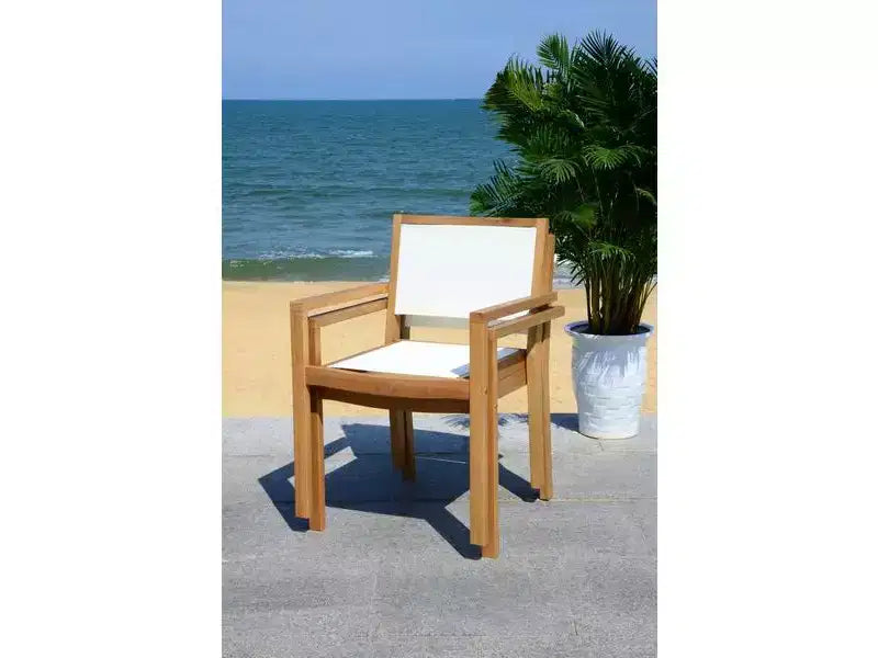 Chante Round Table 5 Piece Set - Indoor/Outdoor - PAT7041 - Natural/Beige - Safavieh
