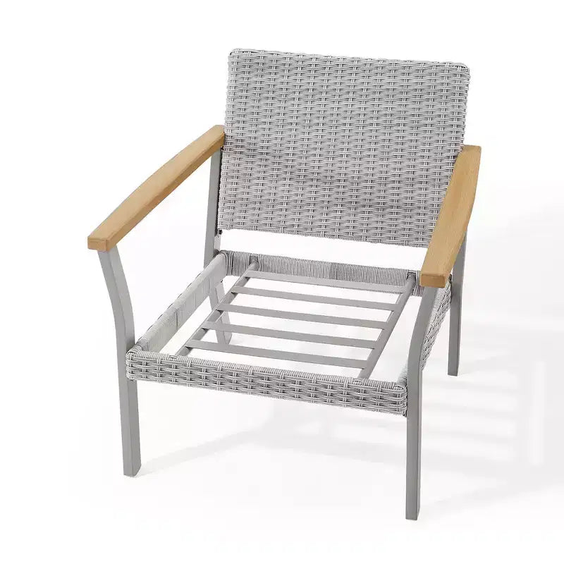 SONGMICS HOME Sencillo Collection - 3 Piece Patio Furniture Set, 2 Lounge Chairs and 1 Coffee Table, Outdoor Furniture, Gray and Beige