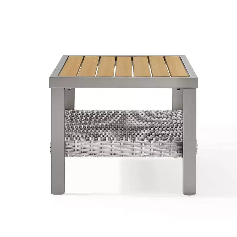 SONGMICS HOME Sencillo Collection - 3 Piece Patio Furniture Set, 2 Lounge Chairs and 1 Coffee Table, Outdoor Furniture, Gray and Beige