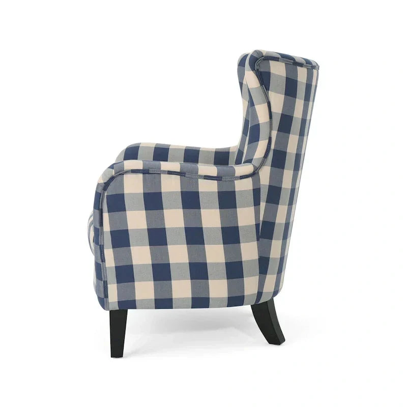 Modern Retro 30.25 High Back Upholstered Arm Chair with Wood Legs for Living Room