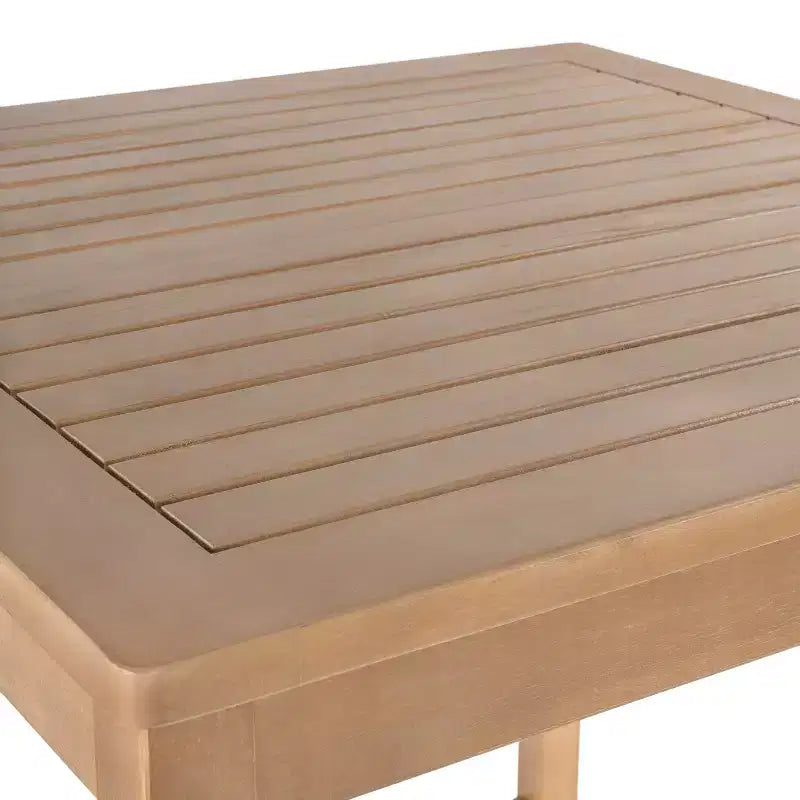 JONATHAN Y Porto Modern Coastal 3-Piece Acacia Wood Outdoor Bar Set with Cushions