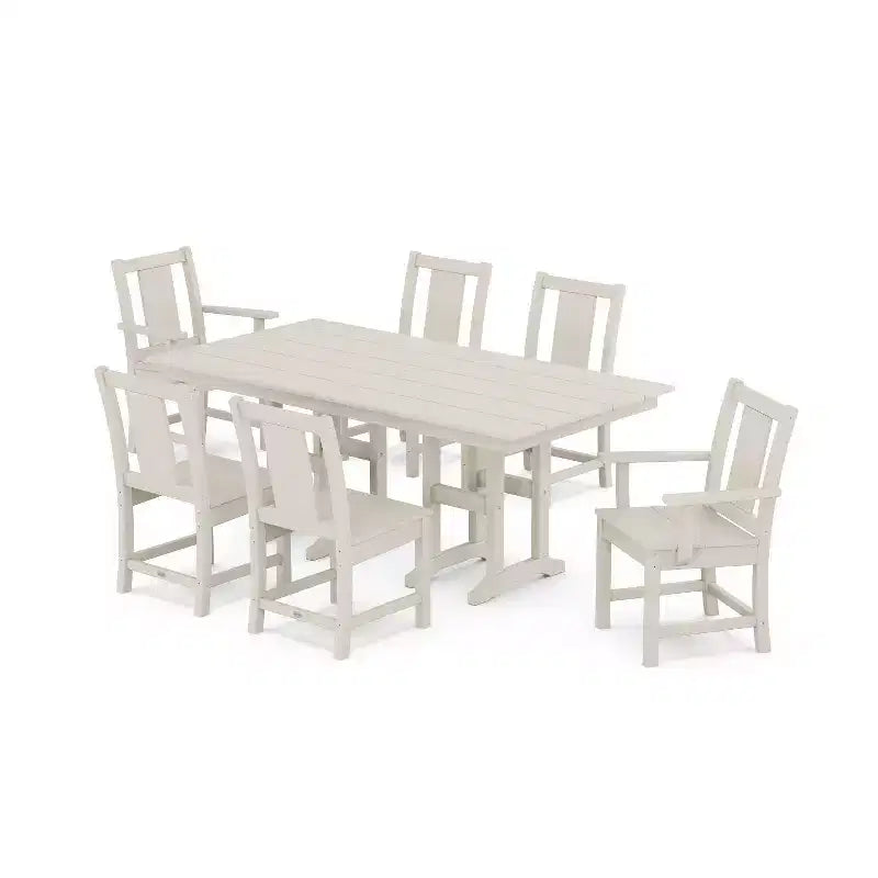 POLYWOOD 7pc Prairie Farmhouse Outdoor Patio Dining Set