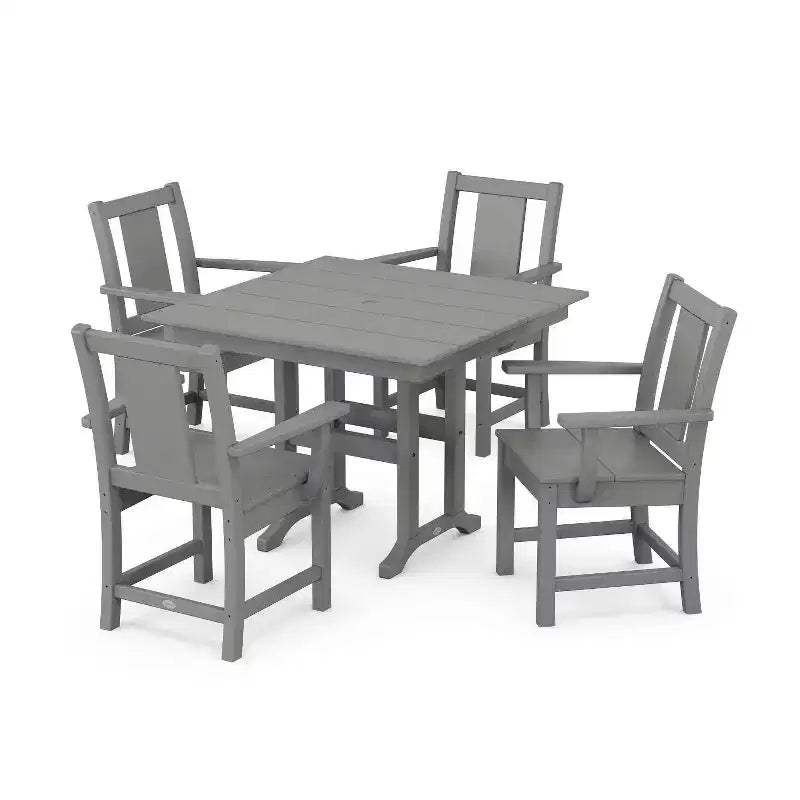 POLYWOOD 5pc Prairie Farmhouse Outdoor Patio Dining Set