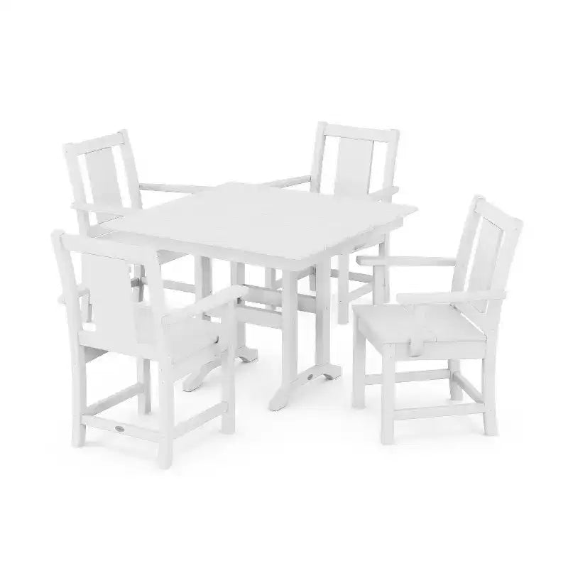 POLYWOOD 5pc Prairie Farmhouse Outdoor Patio Dining Set
