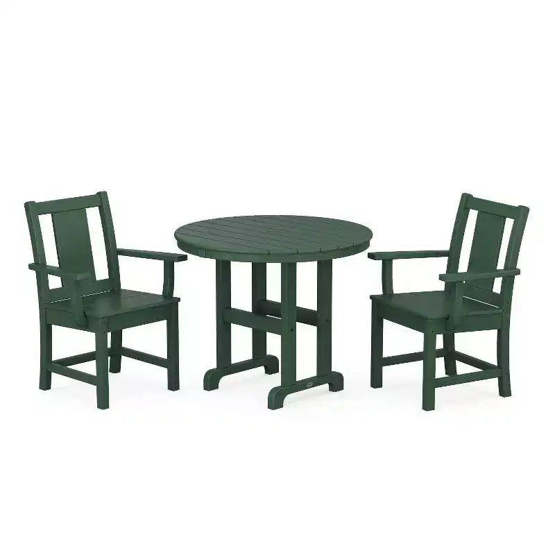 POLYWOOD 3pc Prairie Farmhouse Outdoor Patio Dining Set