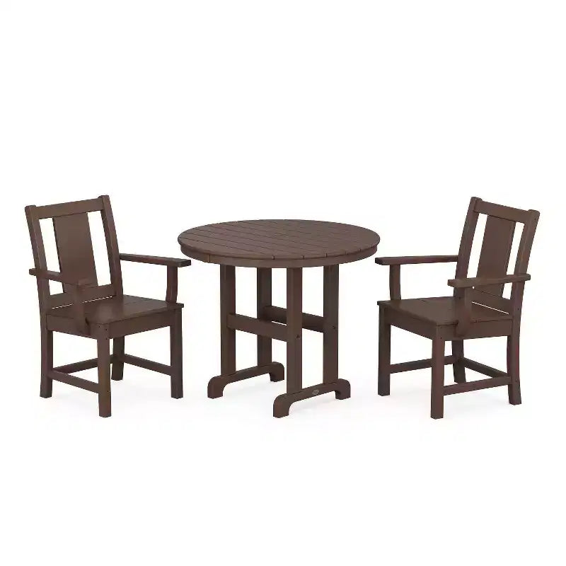 POLYWOOD 3pc Prairie Farmhouse Outdoor Patio Dining Set