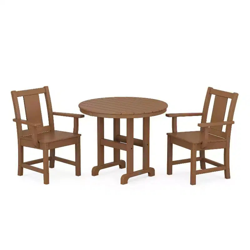 POLYWOOD 3pc Prairie Farmhouse Outdoor Patio Dining Set