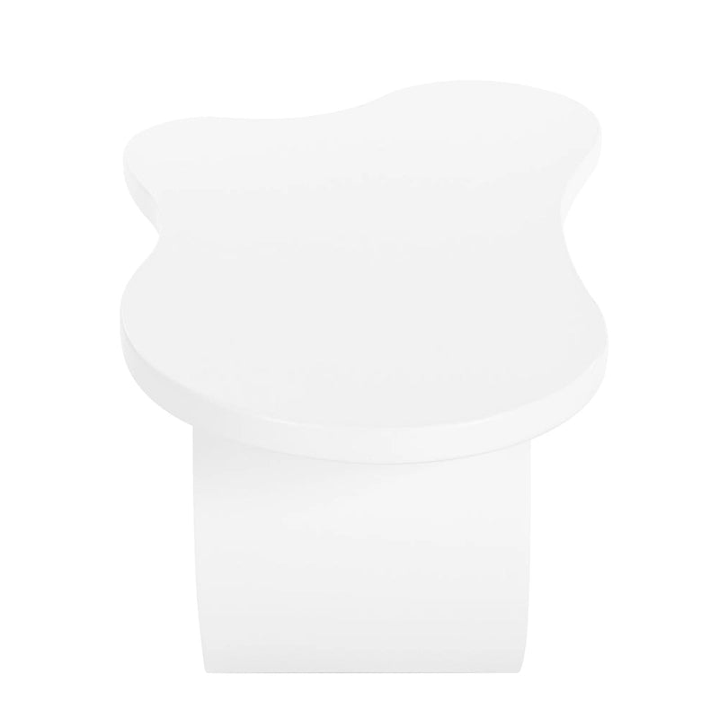 Modern Cloud Coffee Table with 1.5 Thick Tabletop,Cream Style Irregular End Table with Curved Legs,Unique Design Accent Table