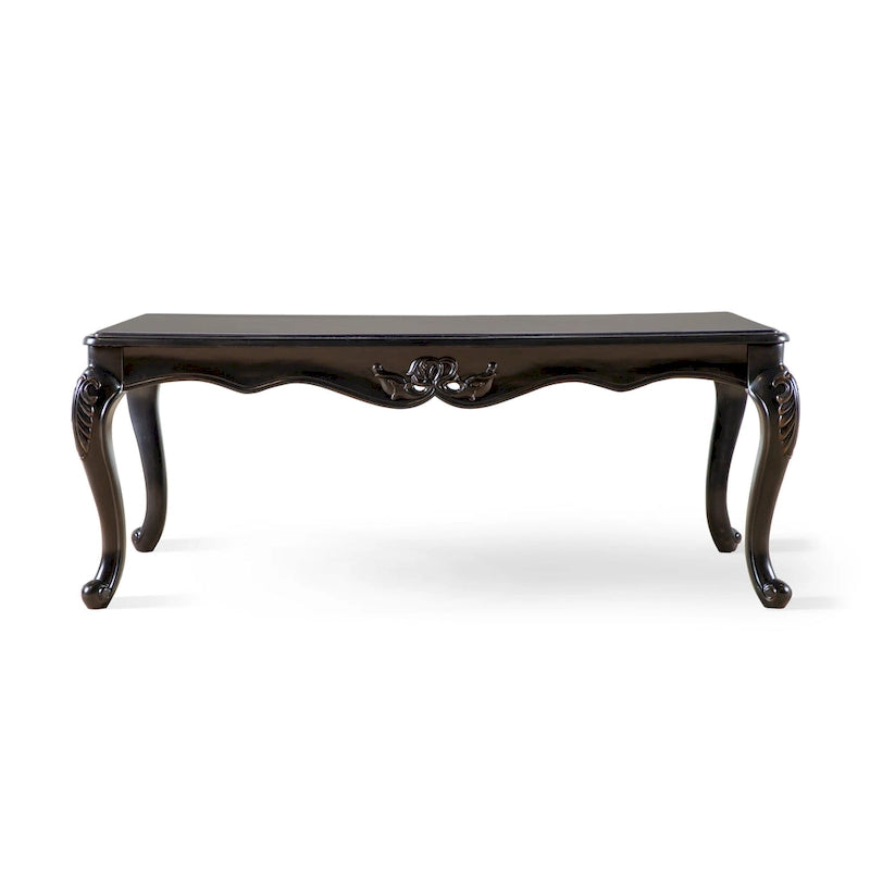 Clarissa Traditional Solid Wood Coffee Table with Carved Legs