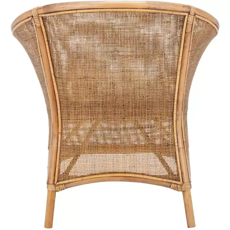 Jessica Rattan Accent Chair W/ Cushion - ACH6519A - White/Honey Brown Wash - Safavieh