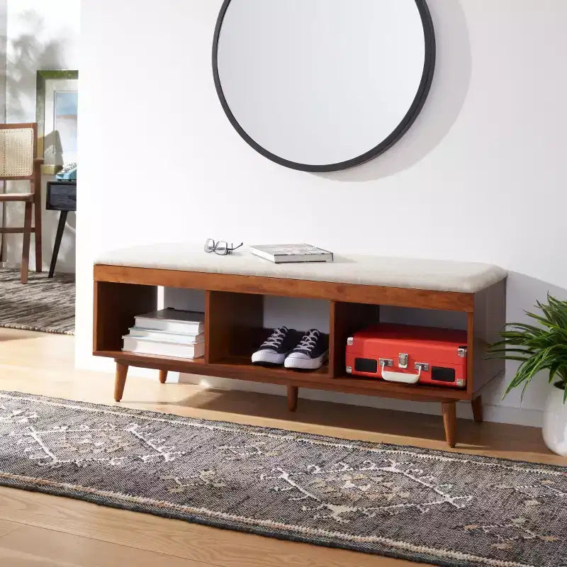 Cricket Open Shelf Bench With Cushion - BCH5000 - Safavieh