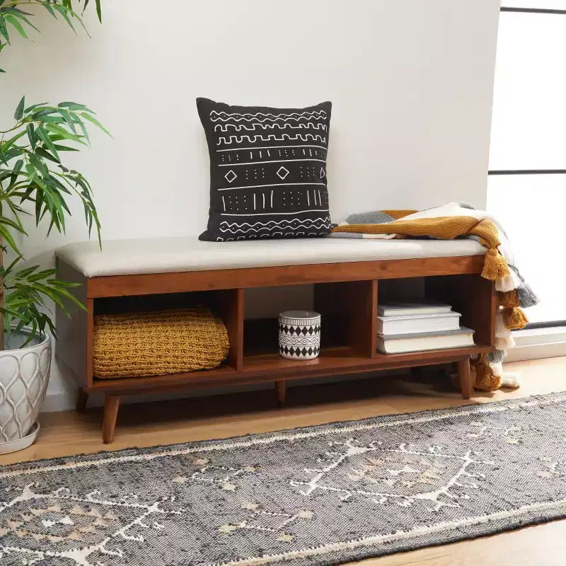 Cricket Open Shelf Bench With Cushion - BCH5000 - Safavieh