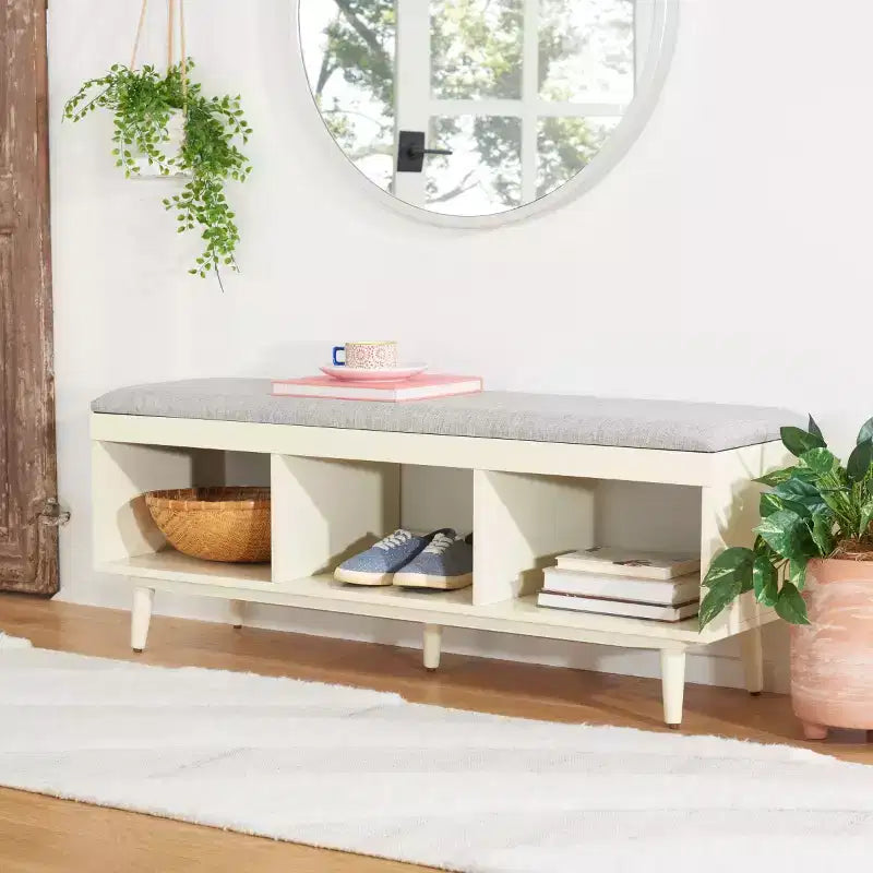 Cricket Open Shelf Bench With Cushion - BCH5000 - Safavieh