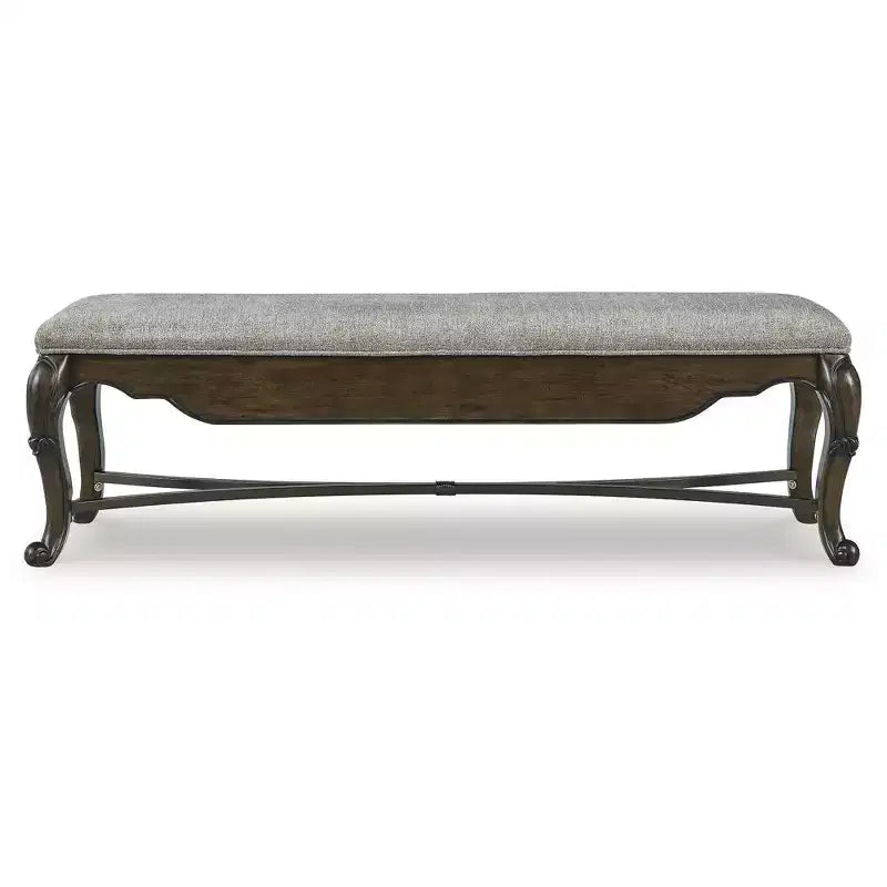 Signature Design by Ashley Maylee 63 Dining Bench, Dark Brown with Storage Drawer and Cushioned Seat