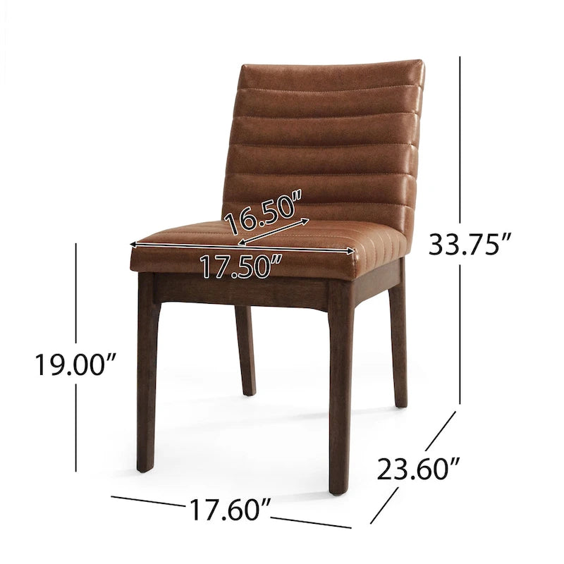 Sillas de comedor Lancer Channel Stitch (juego de 2) de Christopher Knight Home