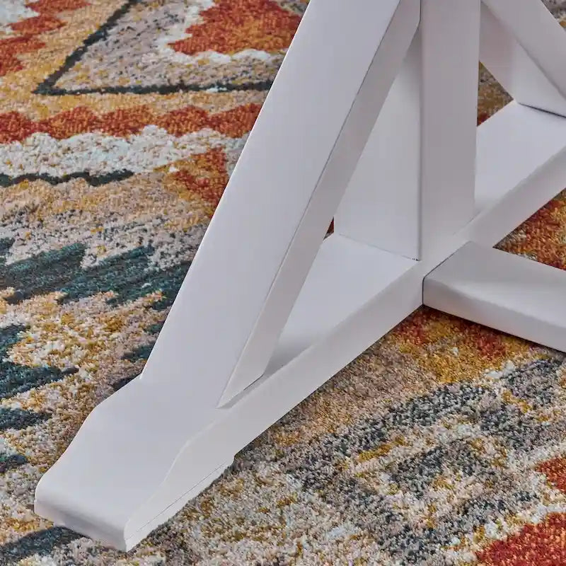 Mesa de Comedor Estilo Granja Marrón Oscuro + Blanco, de Caballete