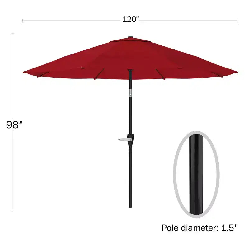 Alaterre Furniture 6pc Outdoor Patio Dining Set, Weston Table with 10' Auto Tilt Umbrella