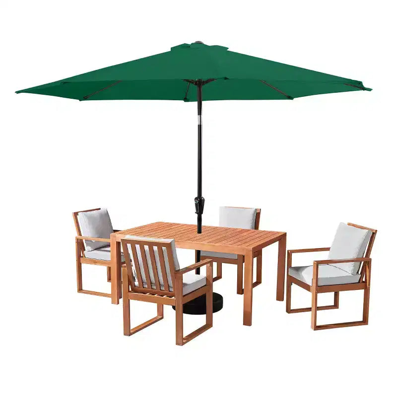 Alaterre Furniture 6pc Outdoor Patio Dining Set, Weston Table with 10' Auto Tilt Umbrella