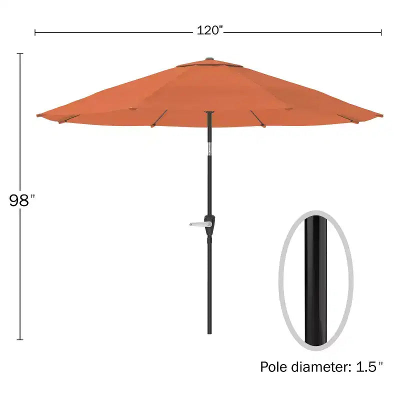 Alaterre Furniture 8pc Outdoor Patio Dining Set, Weston Table with 10' Auto Tilt Umbrella