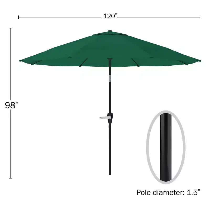 Alaterre Furniture 8pc Outdoor Patio Dining Set, Weston Table with 10' Auto Tilt Umbrella
