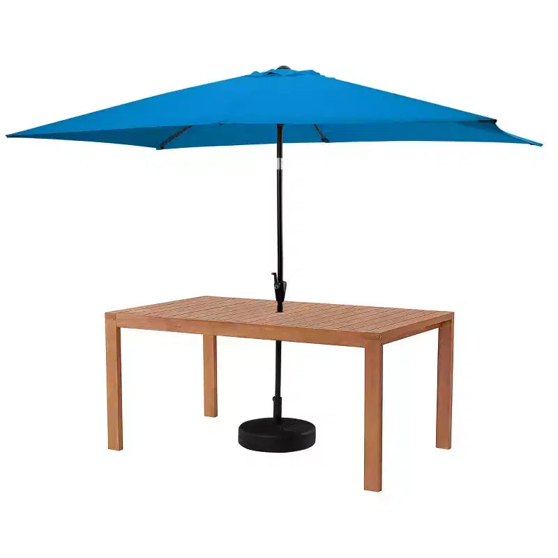 Alaterre Furniture 6pc Outdoor Patio Dining Set, Weston Table with 10' Rectangular Umbrella
