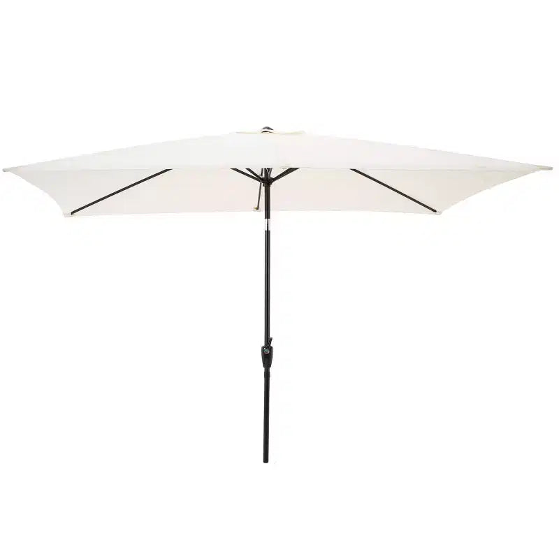 Alaterre Furniture 6pc Outdoor Patio Dining Set, Weston Table with 10' Rectangular Umbrella
