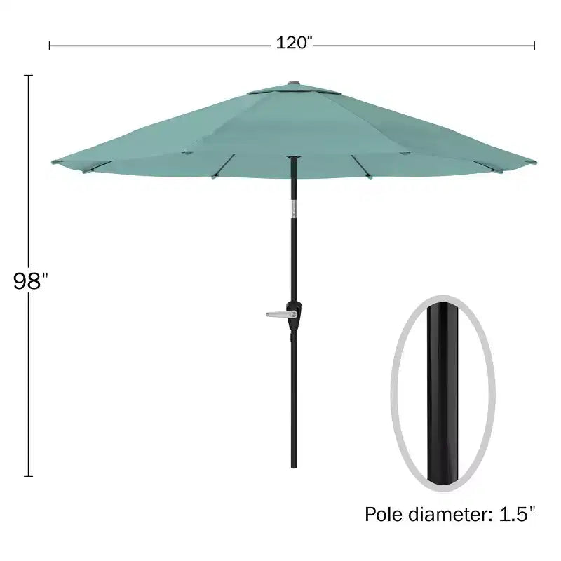 Ensemble de salle à manger d'extérieur 6 pièces Alaterre Furniture, table Okemo avec parasol inclinable automatique de 3 m