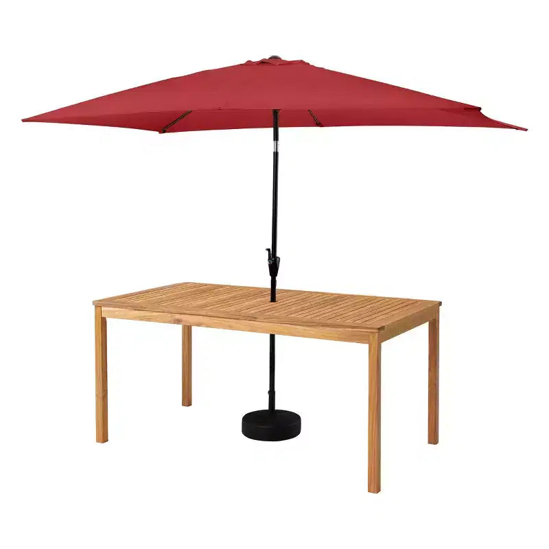 Ensemble de salle à manger d'extérieur 6 pièces Alaterre Furniture, table Okemo avec parasol rectangulaire de 3 mètres