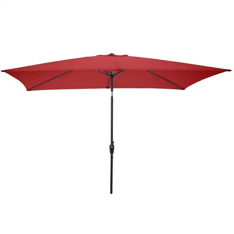 Ensemble de salle à manger d'extérieur 6 pièces Alaterre Furniture, table Okemo avec parasol rectangulaire de 3 mètres
