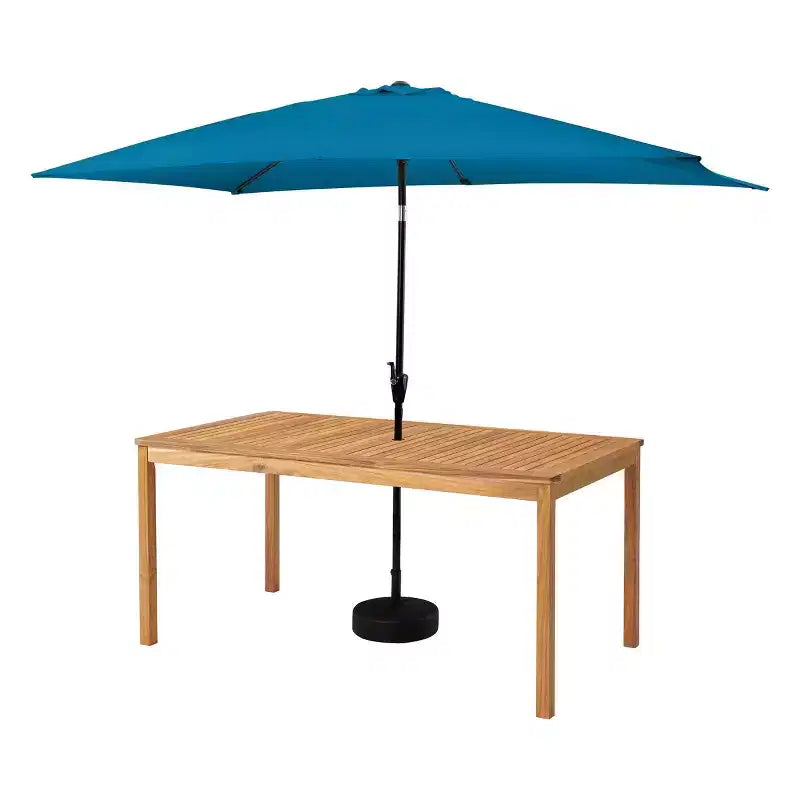 Ensemble de salle à manger d'extérieur 6 pièces Alaterre Furniture, table Okemo avec parasol rectangulaire de 3 mètres