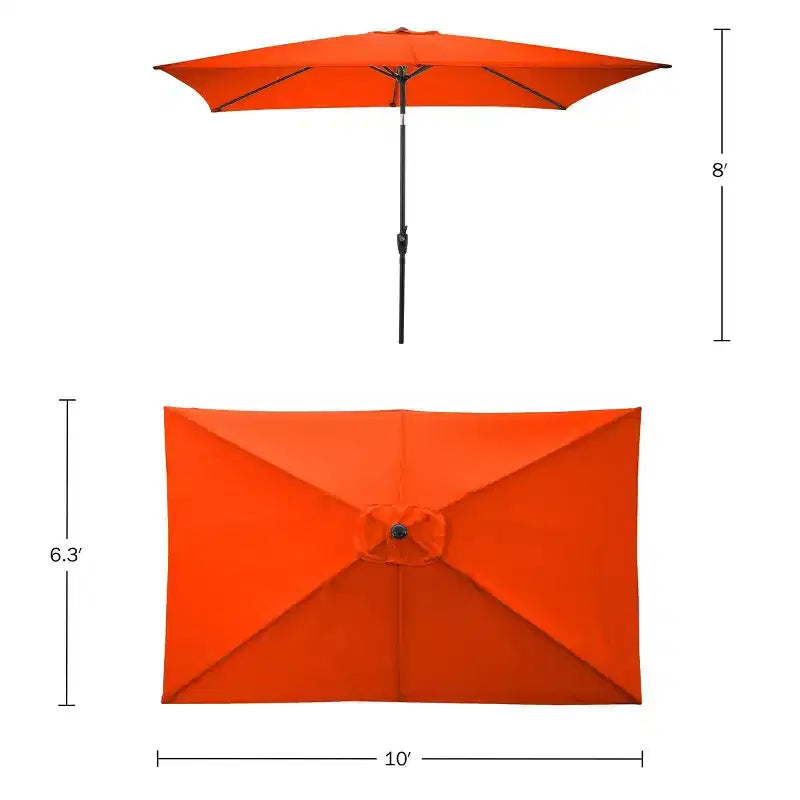 Ensemble de salle à manger d'extérieur 6 pièces Alaterre Furniture, table Okemo avec parasol rectangulaire de 3 mètres