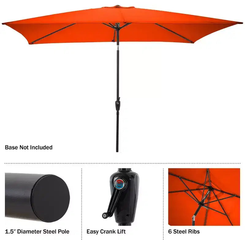 Ensemble de salle à manger d'extérieur 6 pièces Alaterre Furniture, table Okemo avec parasol rectangulaire de 3 mètres