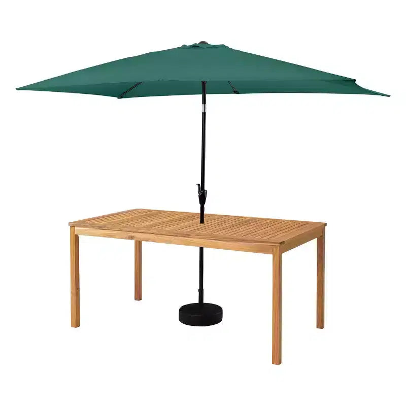 Ensemble de salle à manger d'extérieur 6 pièces Alaterre Furniture, table Okemo avec parasol rectangulaire de 3 mètres