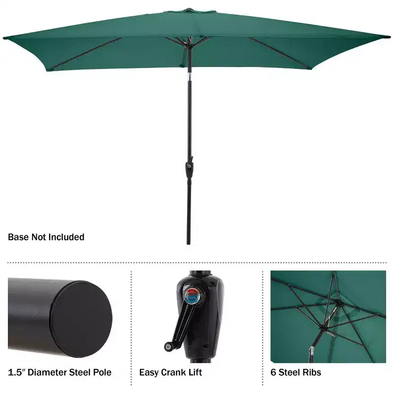 Ensemble de salle à manger d'extérieur 8 pièces Alaterre Furniture, table Okemo avec parasol rectangulaire de 3 mètres