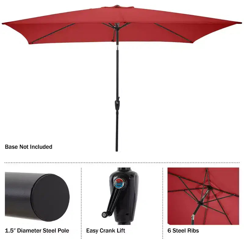 Ensemble de salle à manger d'extérieur 8 pièces Alaterre Furniture, table Okemo avec parasol rectangulaire de 3 mètres