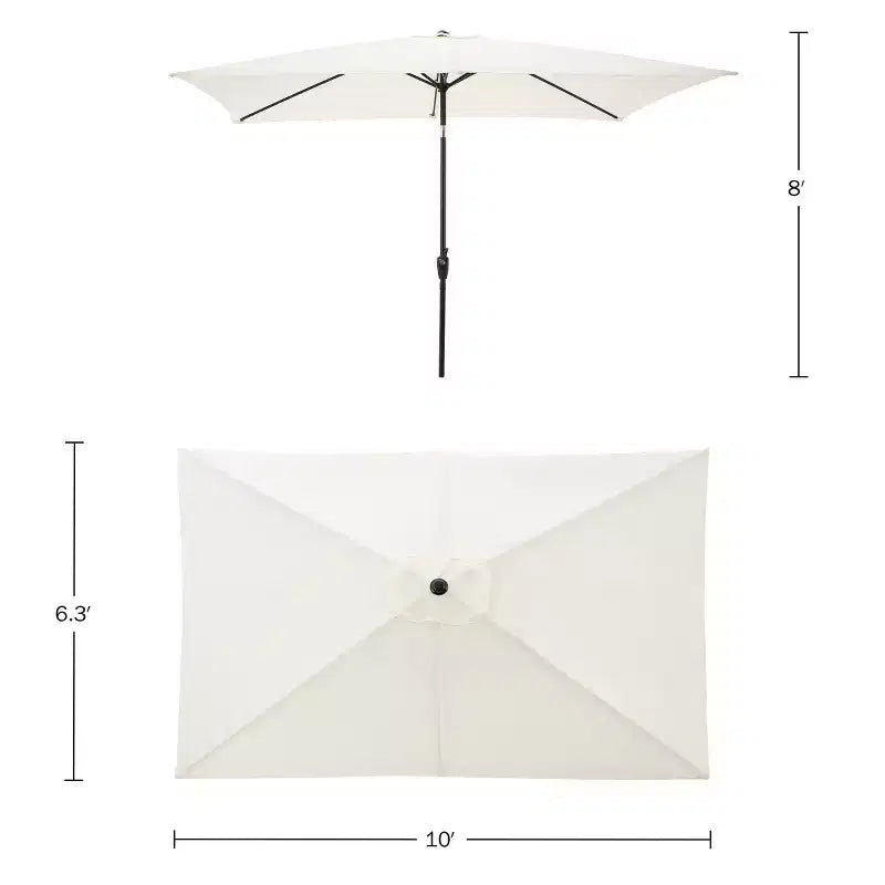 Ensemble de salle à manger d'extérieur 8 pièces Alaterre Furniture, table Okemo avec parasol rectangulaire de 3 mètres
