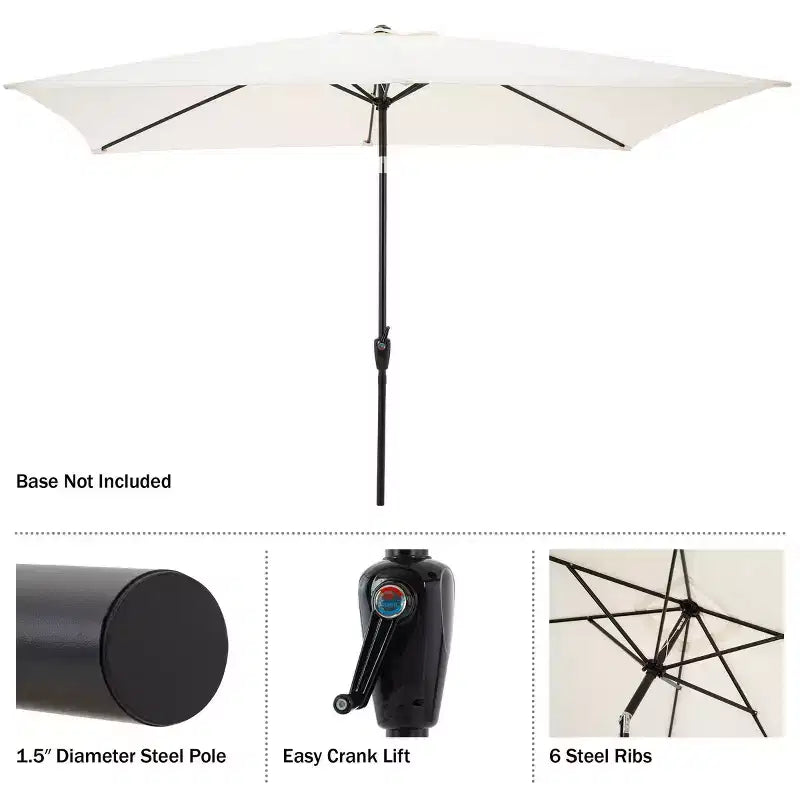 Ensemble de salle à manger d'extérieur 8 pièces Alaterre Furniture, table Okemo avec parasol rectangulaire de 3 mètres