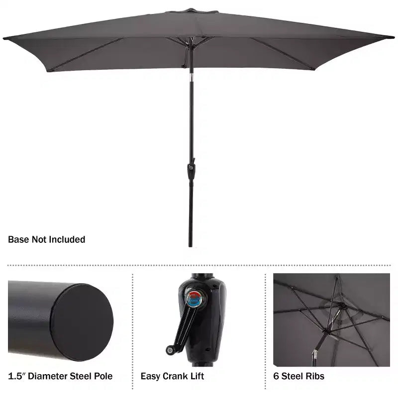 Ensemble de salle à manger d'extérieur 8 pièces Alaterre Furniture, table Okemo avec parasol rectangulaire de 3 mètres