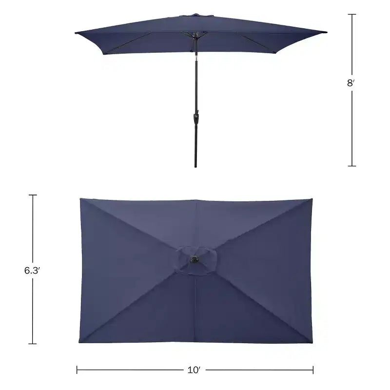 Ensemble de salle à manger d'extérieur 8 pièces Alaterre Furniture, table Okemo avec parasol rectangulaire de 3 mètres