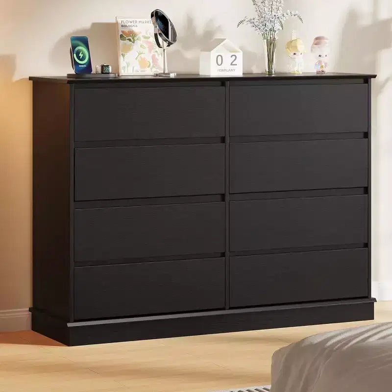 8-Drawer Storage Cabinet, Chest of Drawers with Deep Drawers, Large Wide-Top Closet for Living Room, Hallway, Childrens Room