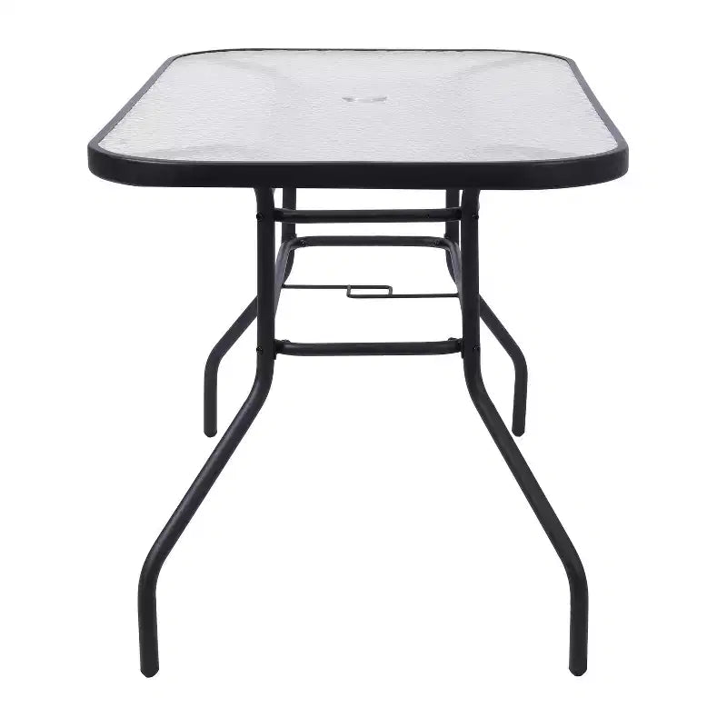 Flash Furniture Brazos 5 Piece Commercial Grade Patio Dining Set with Tempered Glass Patio Table and 4 Chairs with Flex Comfort Material Seats and Backs