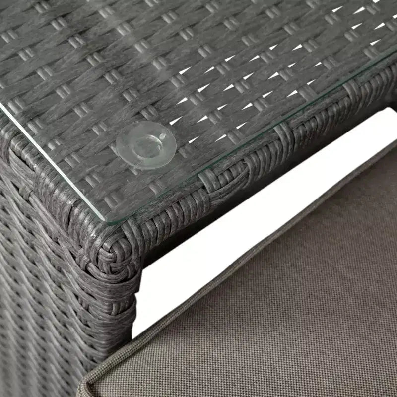Flash Furniture Nico Indoor/Outdoor Modular Loveseat Sofa Set with Table and Ottomans