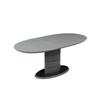 Mesa de comedor extensible negra con pedestal estilo Art Decó, para 4-6 personas