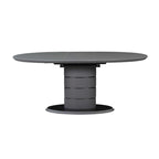 Mesa de comedor extensible negra con pedestal estilo Art Decó, para 4-6 personas
