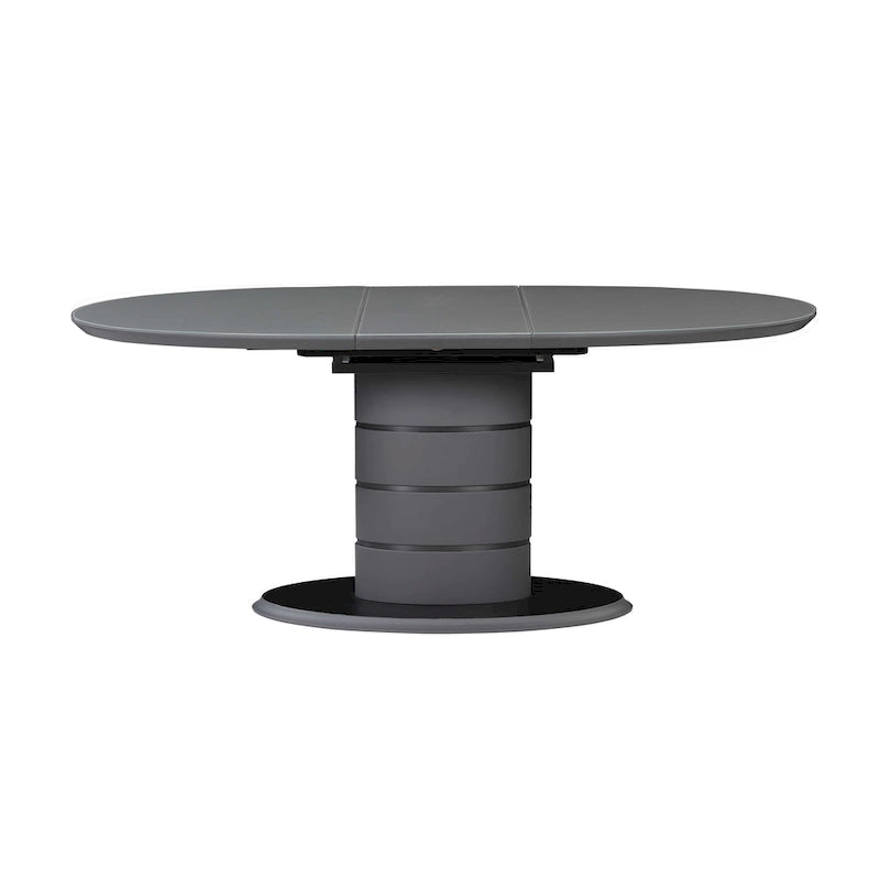 Mesa de comedor extensible negra con pedestal estilo Art Decó, para 4-6 personas