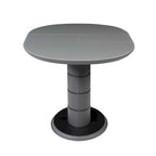 Mesa de comedor extensible negra con pedestal estilo Art Decó, para 4-6 personas